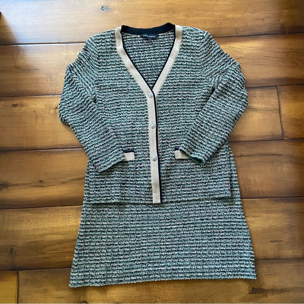 Ming Wang Textured Coordinating Jacket & Skirt